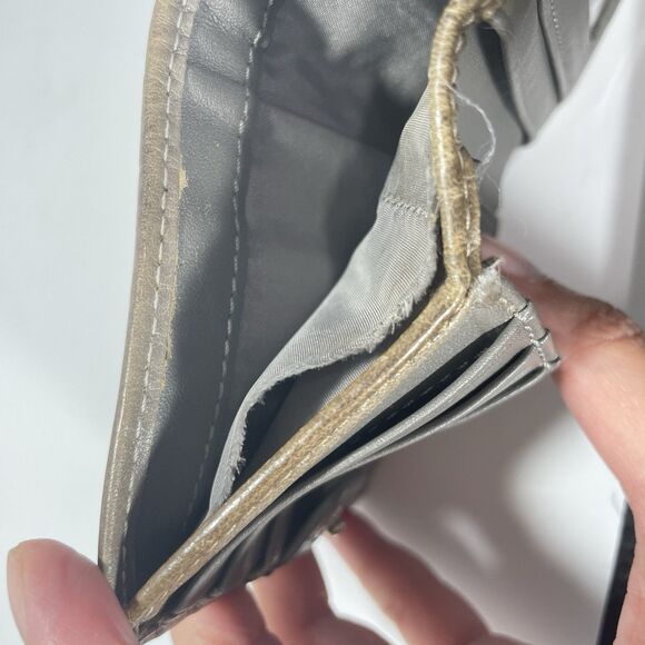 Lot of 2 Coach Tan Gray Signature Canvas Leather Wristlet Wallet Signature - Picture 14 of 16